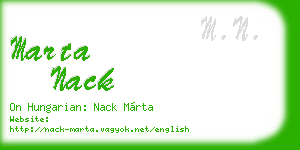marta nack business card